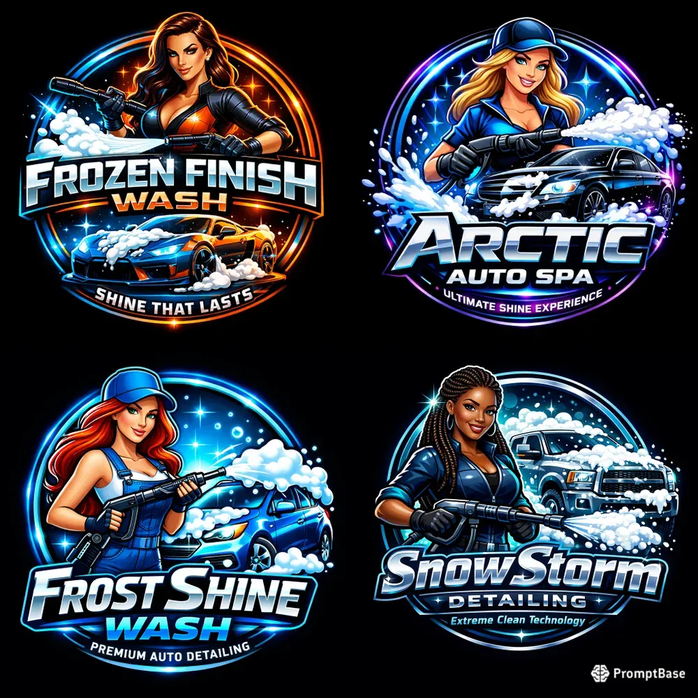 Ultra Premium Mascot Car Wash Logos