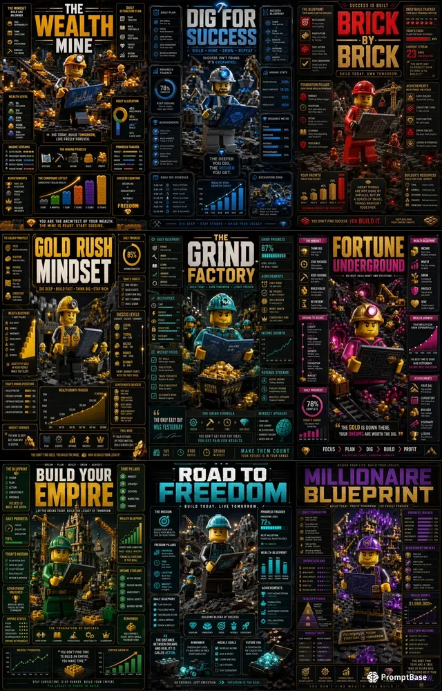 Mining Empire Infographic Posters