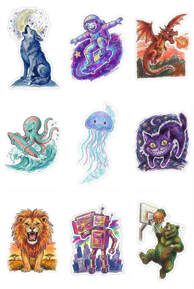 Crayon Art Tshirt Designs