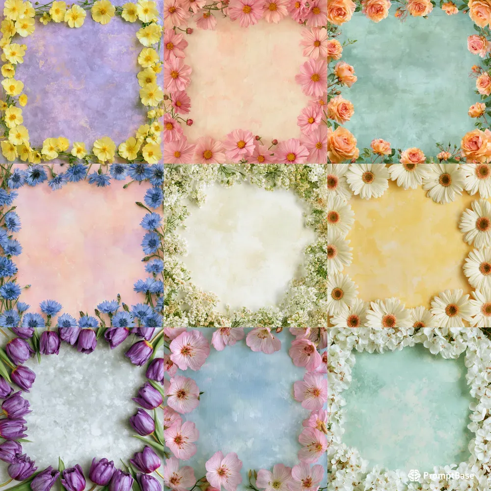Summer Bloom Borders Scrapbook Pgs