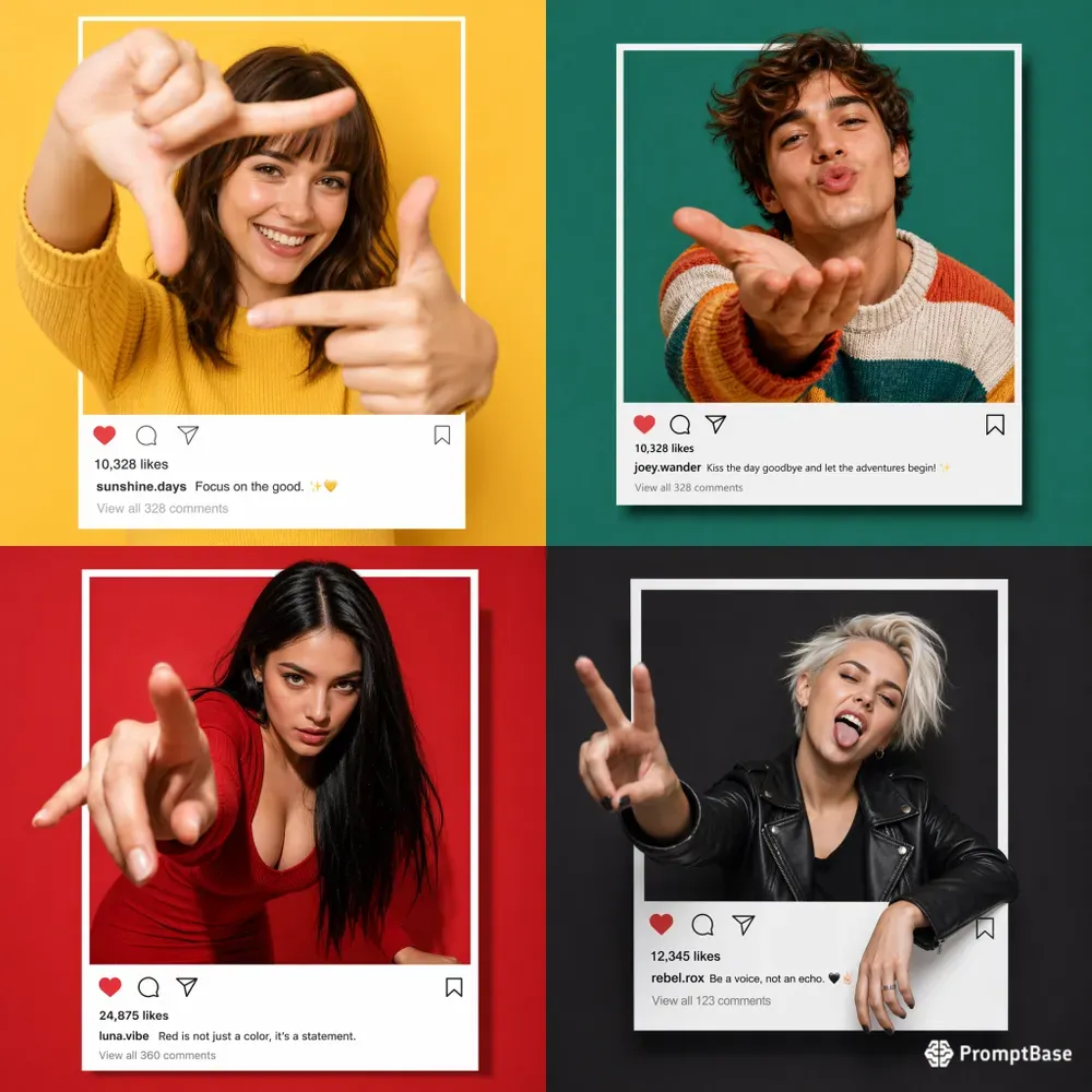 Portraits In The Instagram Style Frames