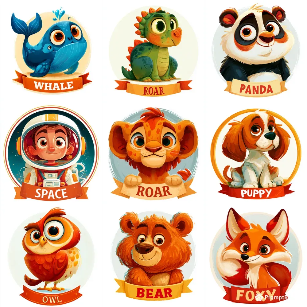 Cute Character Prints And Stickers