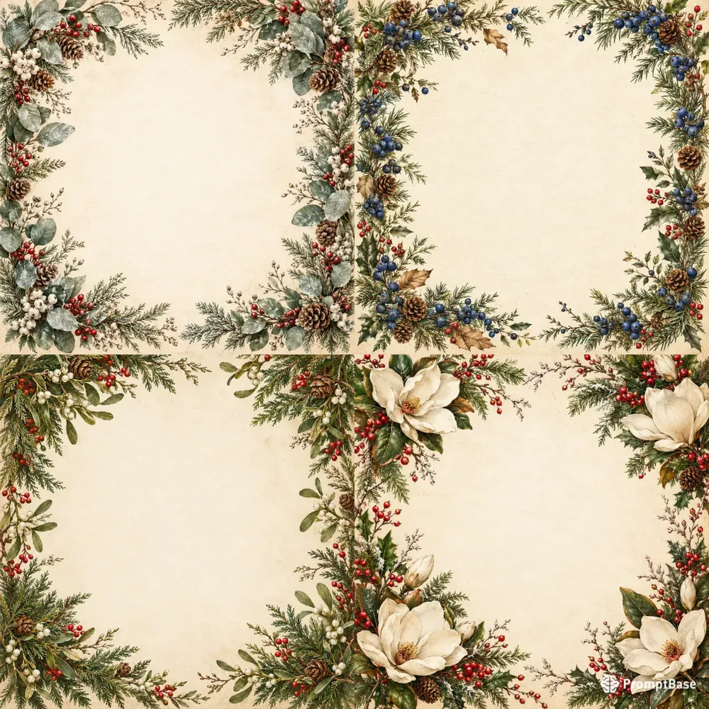 Vintage Botanical Holiday Frames