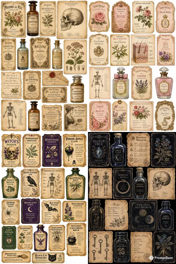Printable Vintage Apothecary Ephemera