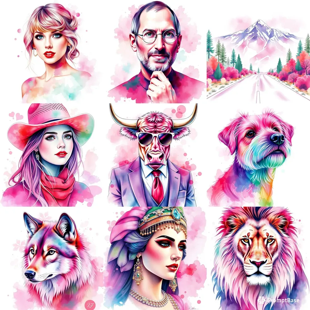 Digital Paintings With Watercolor Effects
