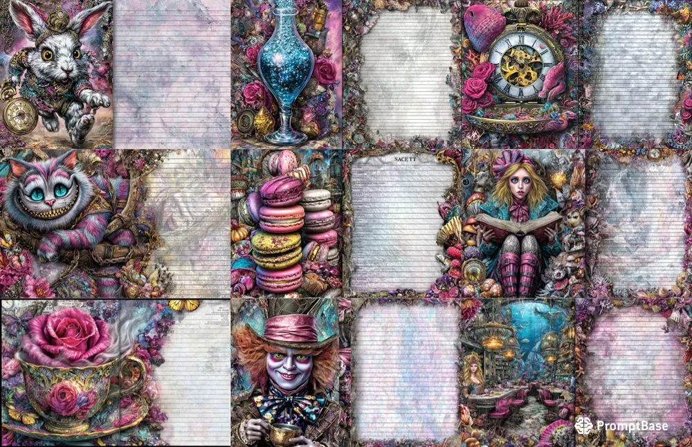 Alice In Ocean Steampunk Double Pages