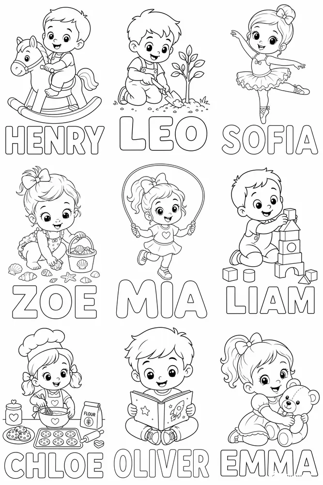 Modern Baby Coloring Page Generator
