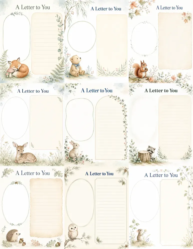 Woodland Letters To Babies Handprints