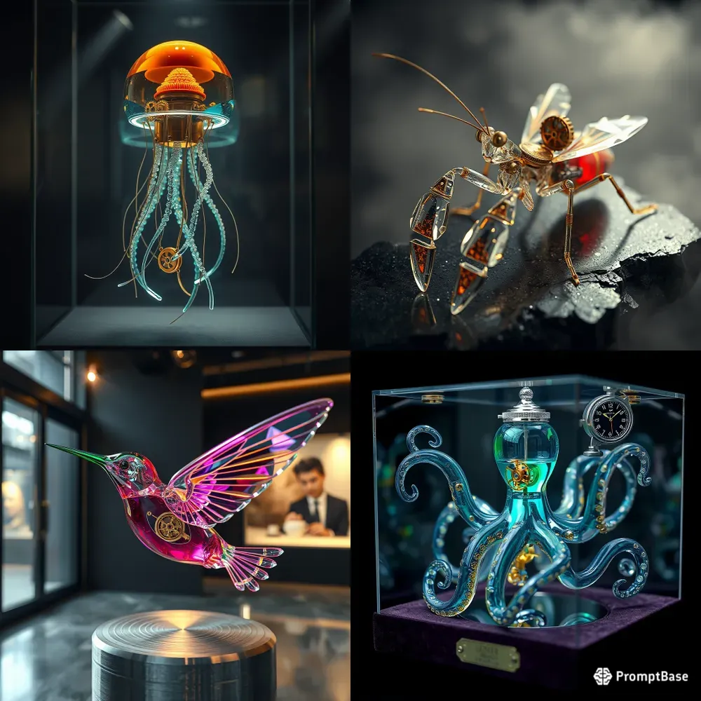 Biomorphic Kinetic Glass Automata