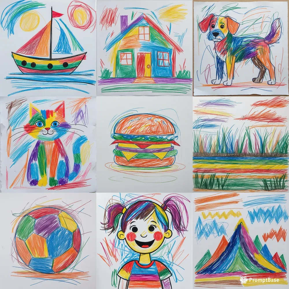 Childrens Scribbles Art