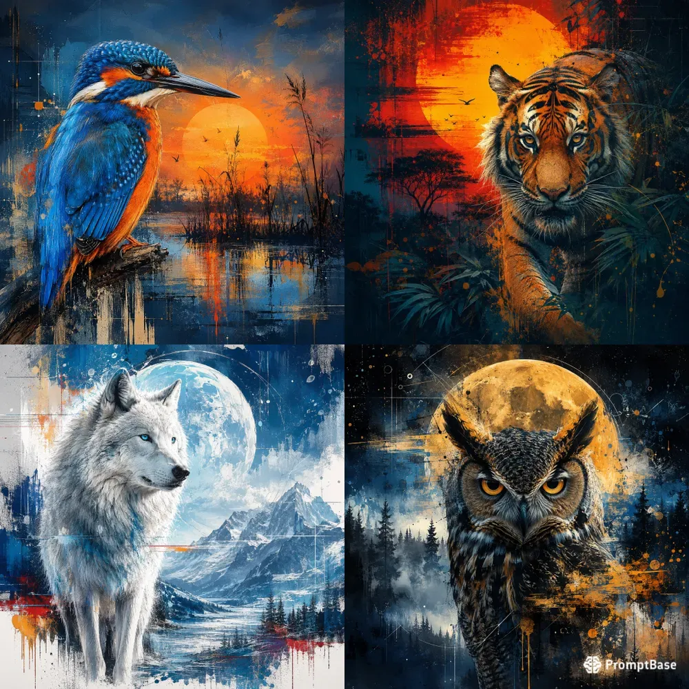 Wildlife Fusion Expressive Mixedmedia