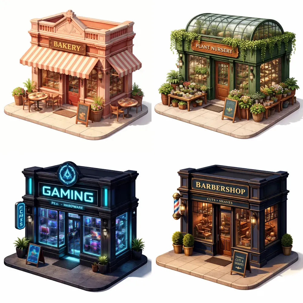 Pro 3D Isometric Retail Storefronts