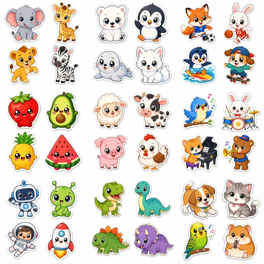 Cute Cartoon Character Sticker Sets