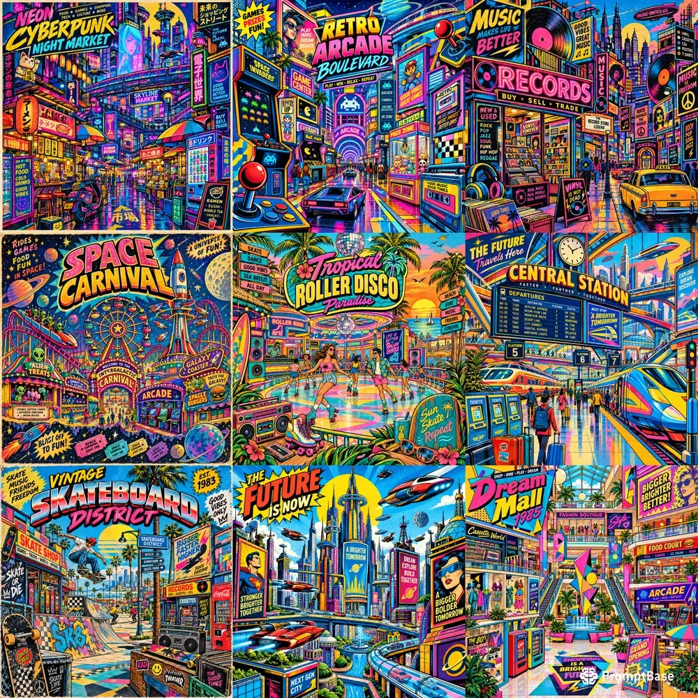 Retro Pop Culture Poster Worlds