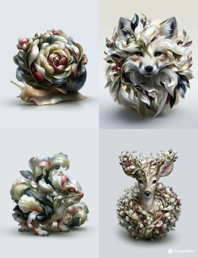 Surreal Botanical Animals Wall Art