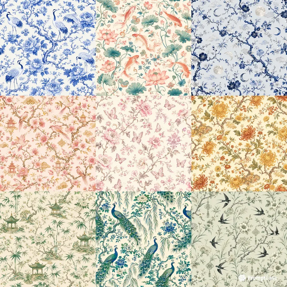 Chinoiserie Seamless Patterns