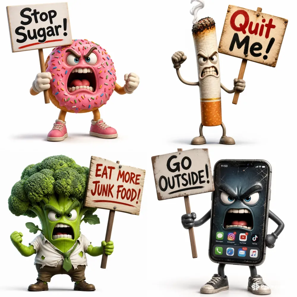 Ironic 3D Protest Characters