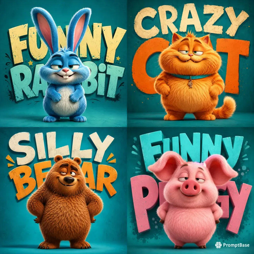 Funny Fluffy Animal Characters