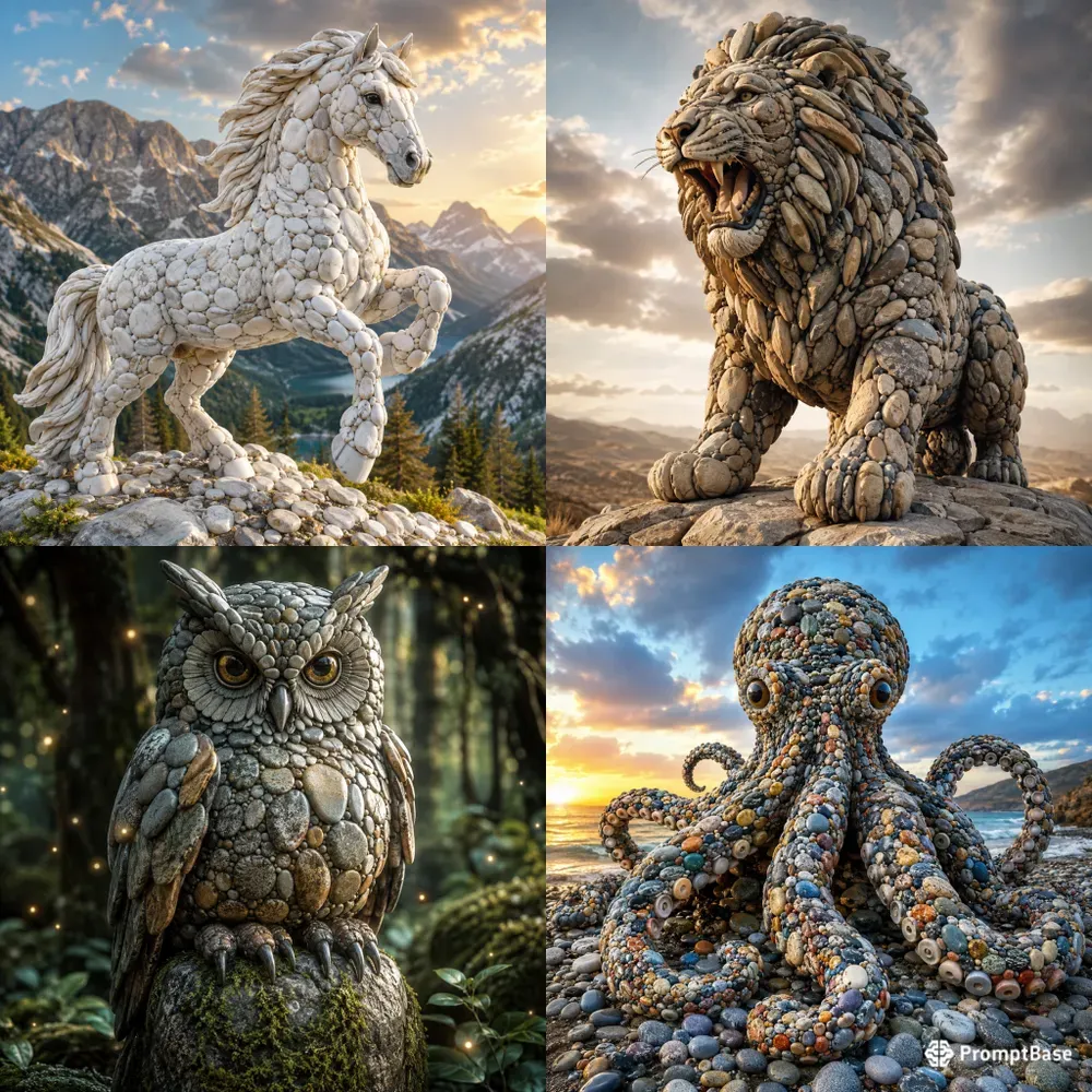 Epic Stone Sculpture Fantasy Creatures