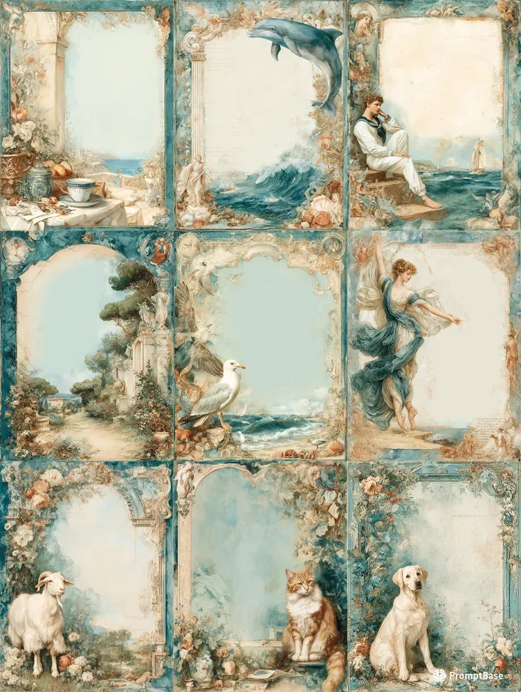 Summer Mediterranean Background Frames