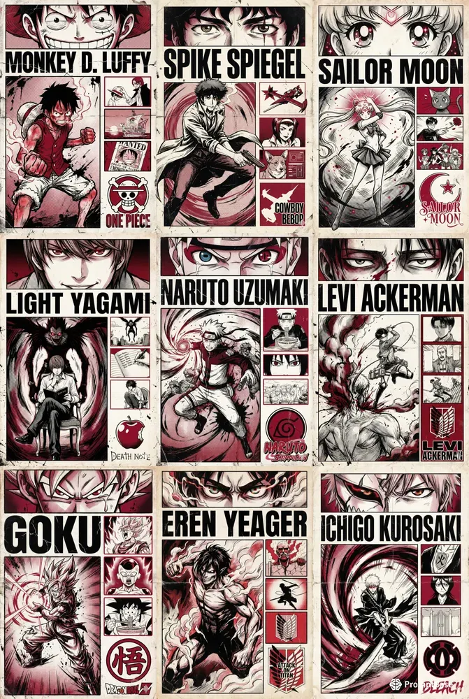 Gritty Manga Posters Anime Art