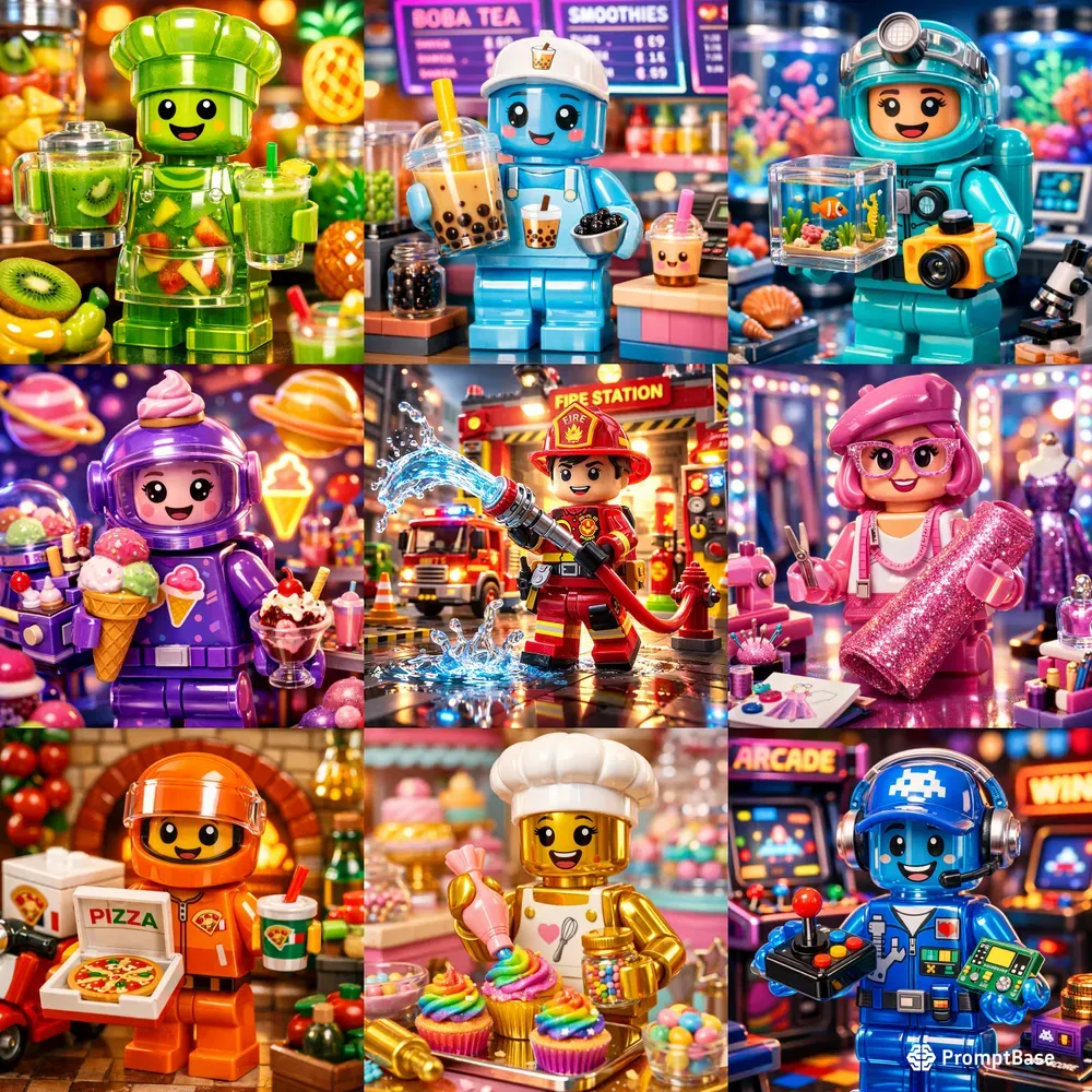 Colorful Lego Career Toy Scenes Packs