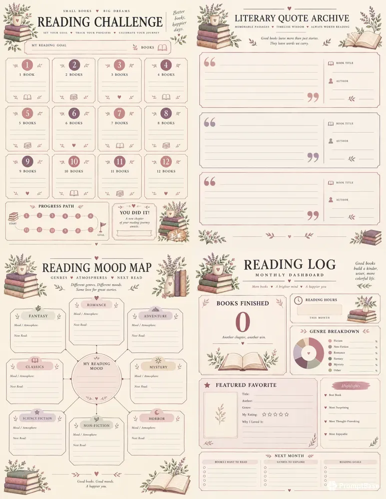 Booktok Reading Log Printables