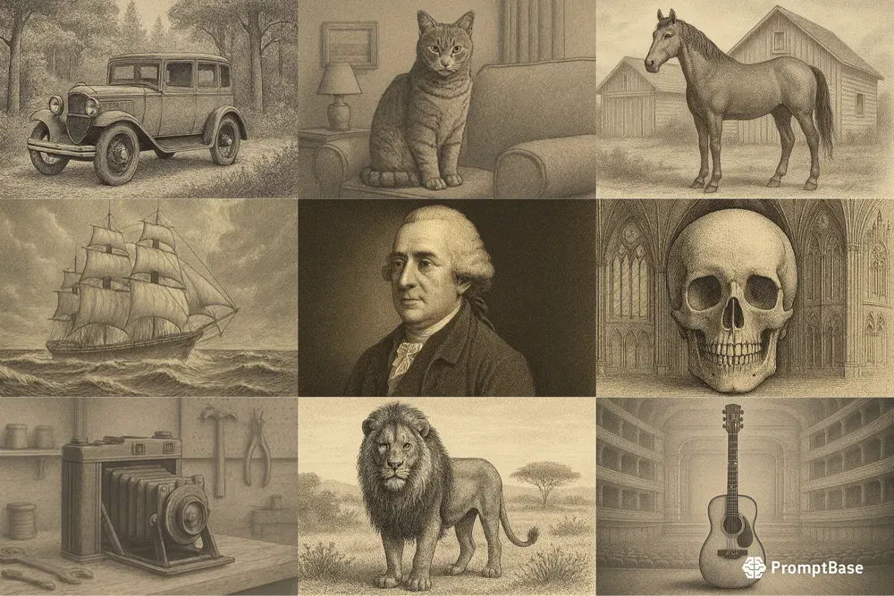 Vintage Stipple Engraving Style Art Genes