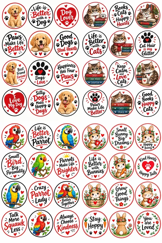 Paws Hearts Sticker Sheets