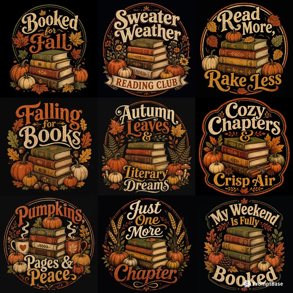 Cozy Fall Book Lover Tshirt Designs