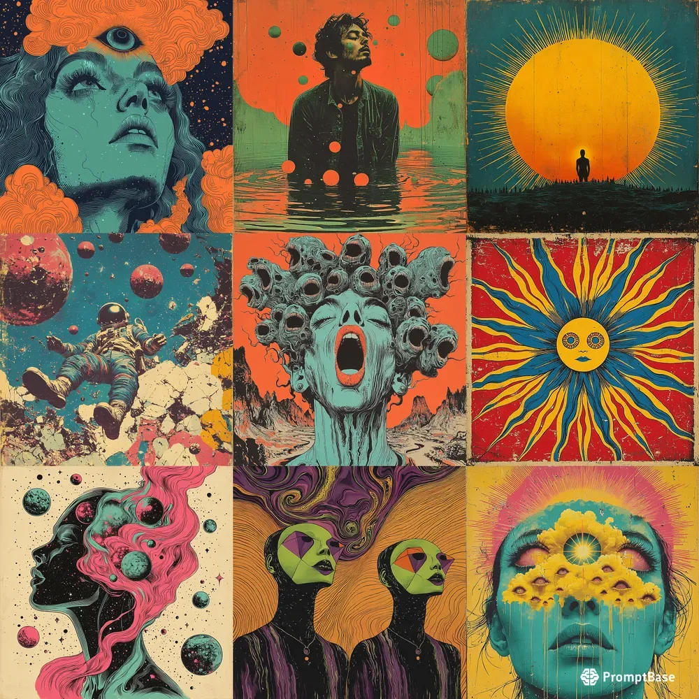 Retro Psychedelic Album Cover Art
