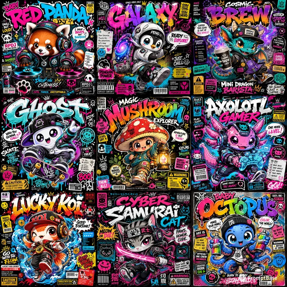 Urban Graffiti Pop Heroes