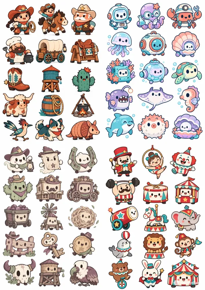 Cute Clipart Mascot Characters