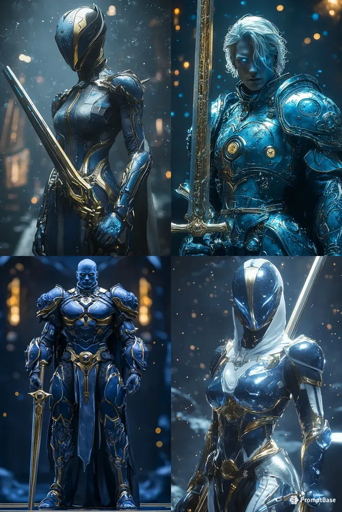 Sapphire Aurum Regent Cyberpunk Art