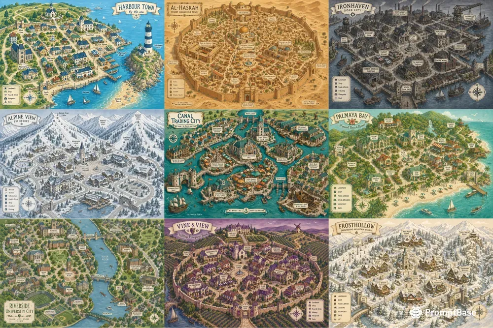 Illustrated City Map Prints
