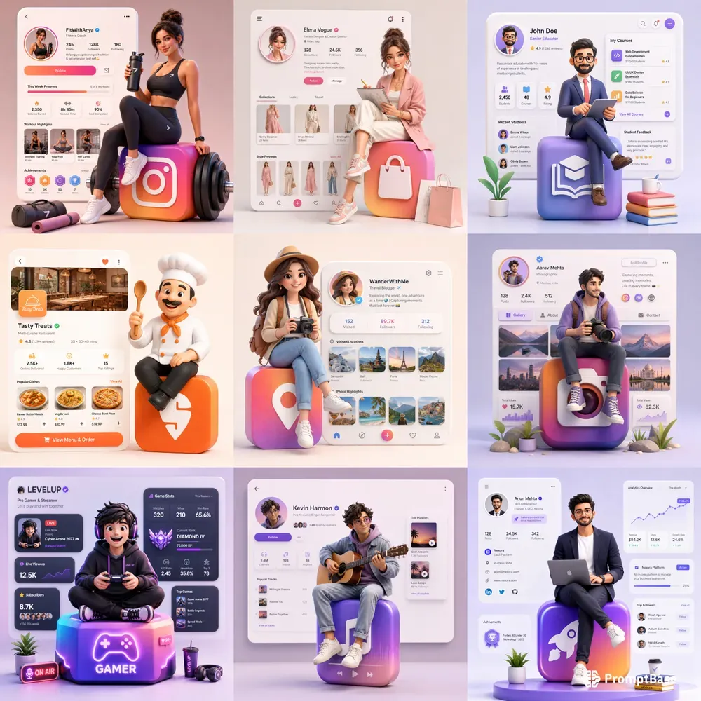 3D Social Character Sets