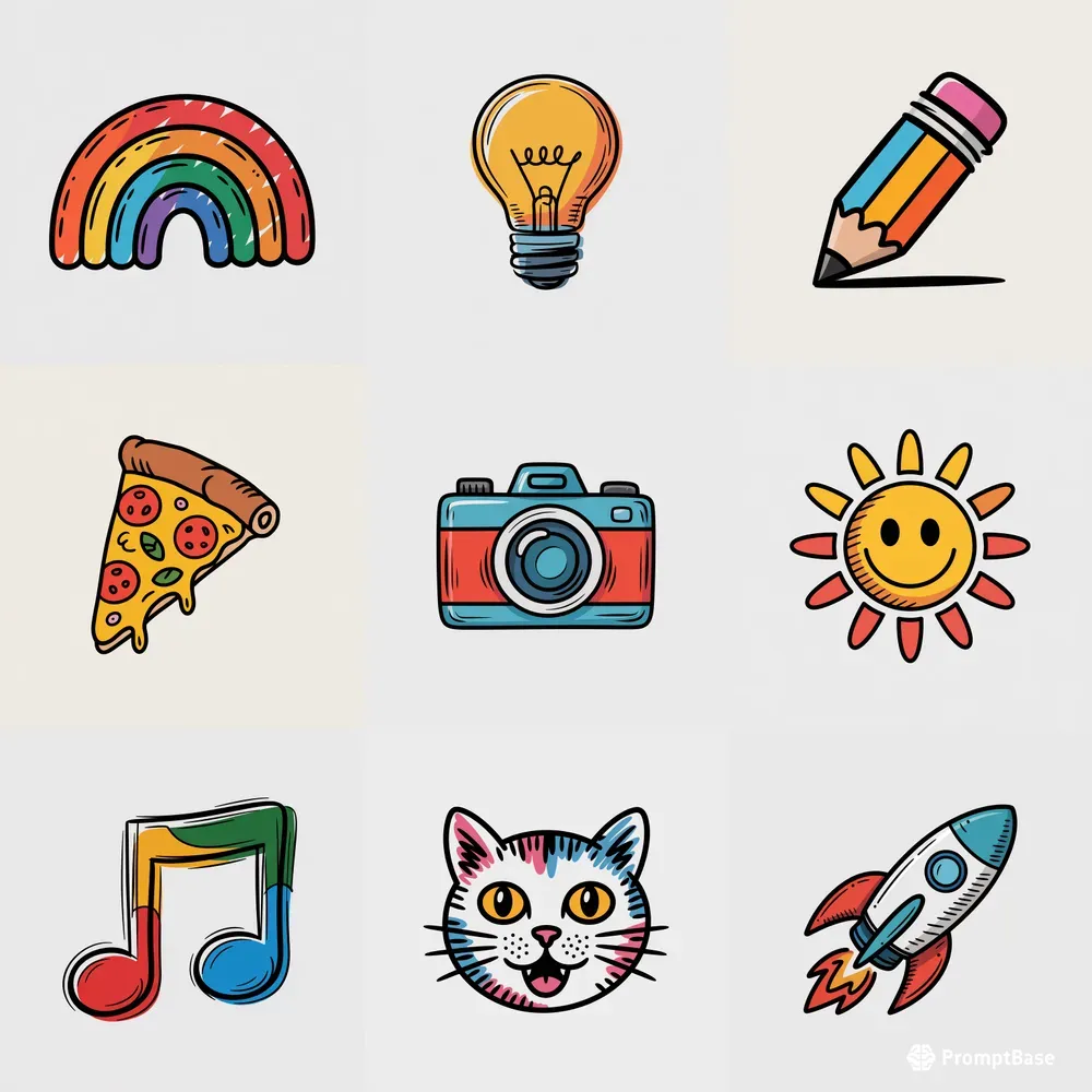 Doodle Style Logo Icons
