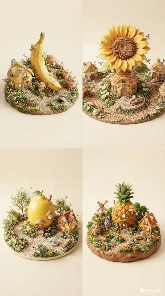 Adorable Yellow Fantasy Mini Worlds