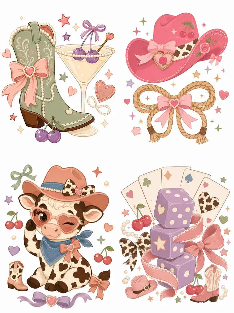 Retro Rodeo Coquette Cliparts
