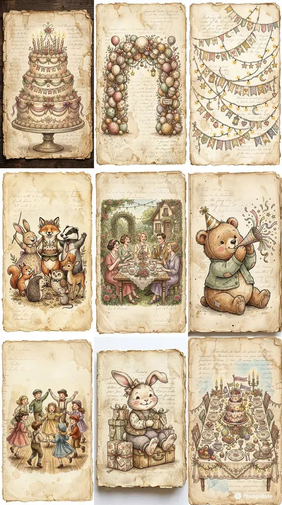 Festive Celebration Junk Journal Pages