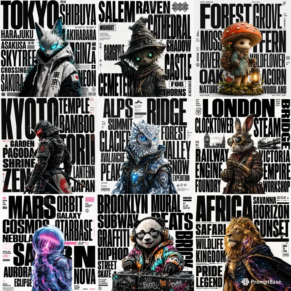 Urban Typography Character Posters