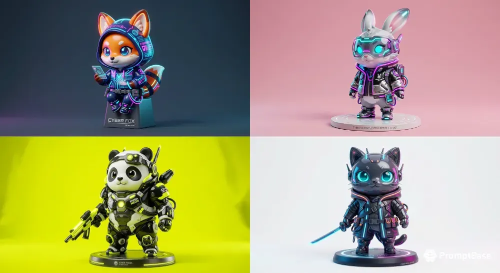 3D Cyberpunk Cute Vinyl Toy Creators