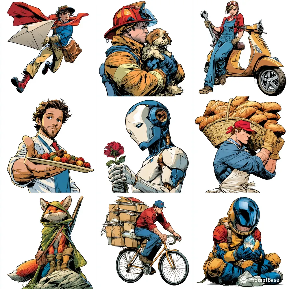 Bold Comic Character Illustrations