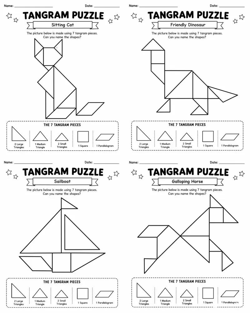 Tangram Worksheet Generator