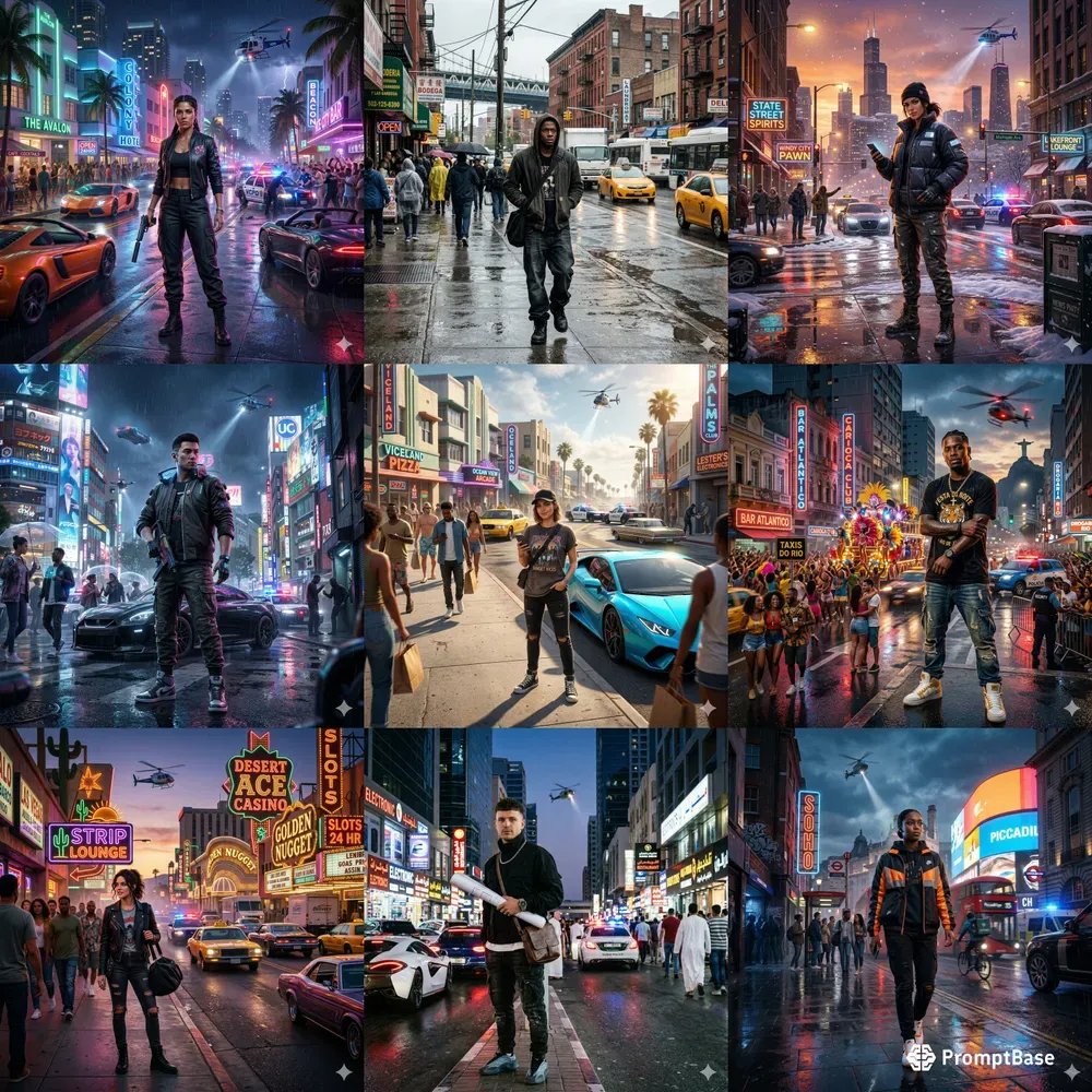 Gta 6 Cinematic City Scene Generator