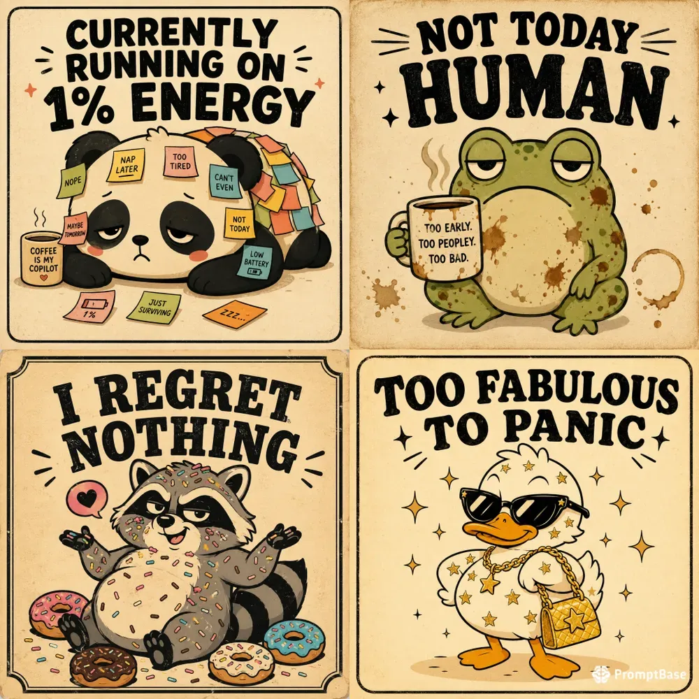 Funny Retro Animal Posters
