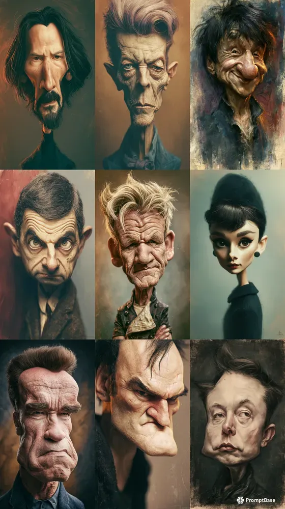 Cinematic Famous People Caricature Art
