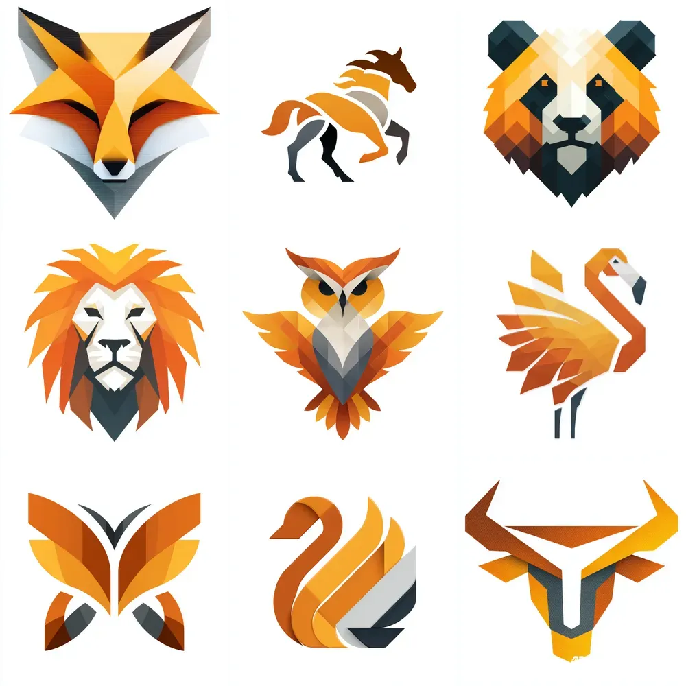 Modern Flat Vector Animal Logo Designs