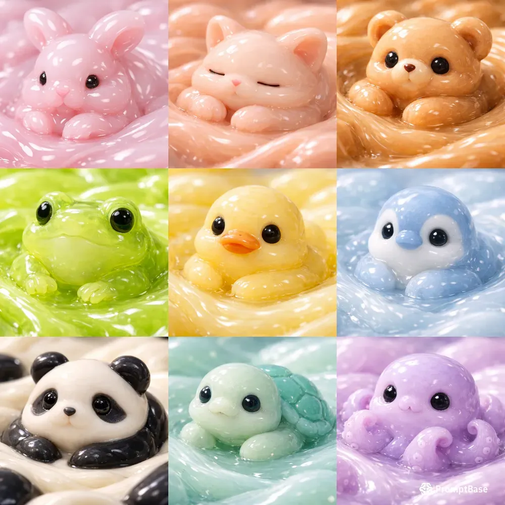 ASMR Slime Animal Macro Graphics