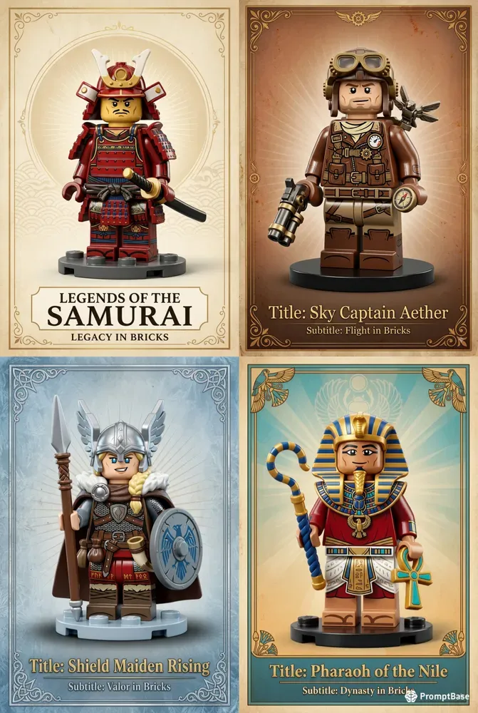 Vintage Card Minifig Templates